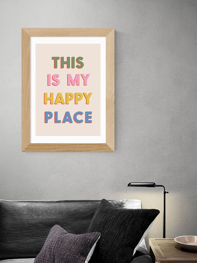 Next East End Prints Oak This Is My Happy Place Wall Art by Studio Eleni- Buy online at McGrocer