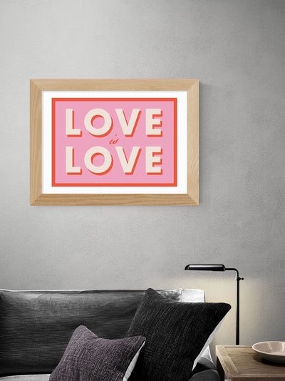 Minimalistischer Rosa Typografie-Wandkunstdruck auf Archivpapier