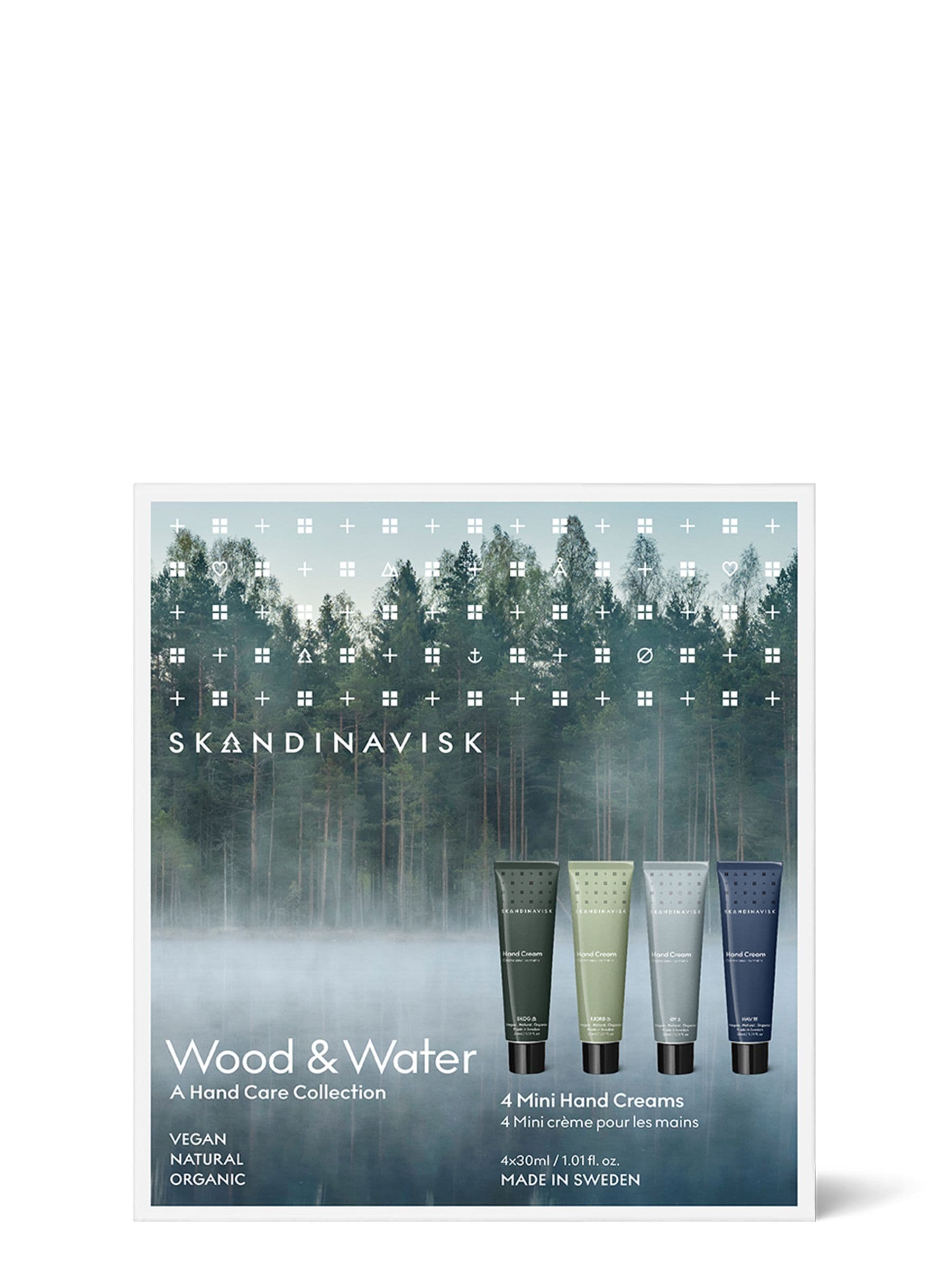 Scandinavian-Inspired Hand Cream Giftset with Natural Ingredients, 30ml x 4 Tubes