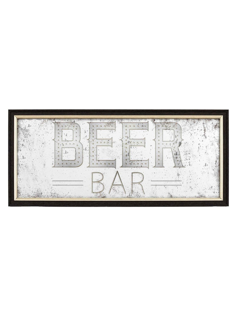 Gallery Home brown retro beer bar mirrored sign 59cm high (British brand)