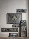 Gallery Home brown retro beer bar mirrored sign 59cm high (British brand)
