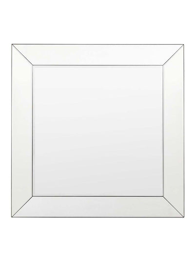 Next Gallery Home Silver Clear Bevelled Glass Risca Square Wall Mirror 90cm x 90cm- Buy online at McGrocer