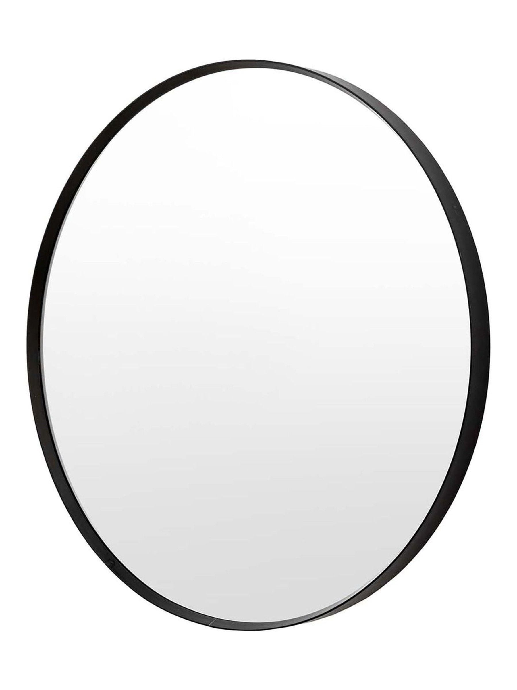 Gallery Home Black Metal Round Mirror 60cm, UK version