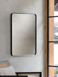 Gallery Home black metal Whitland rectangle wall mirror - British product