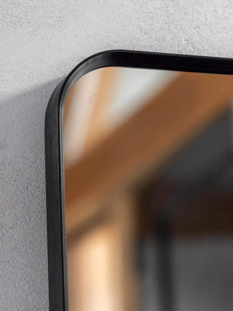 Gallery Home black metal Whitland rectangle wall mirror - British product