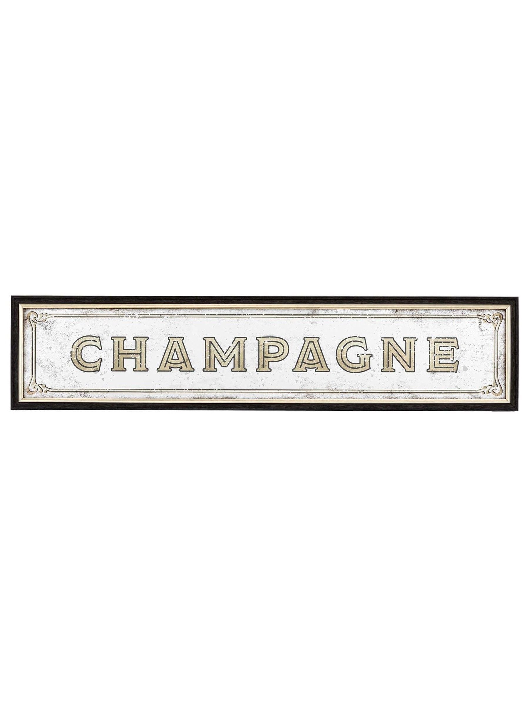 Gallery Home brown retro champagne mirrored sign 97cm height, UK version