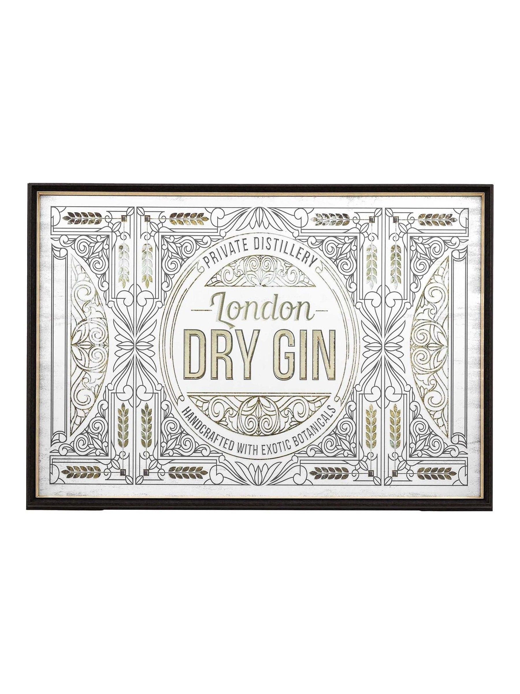 Gallery Home Brown Retro Gin Mirrored Sign 70cm, UK version