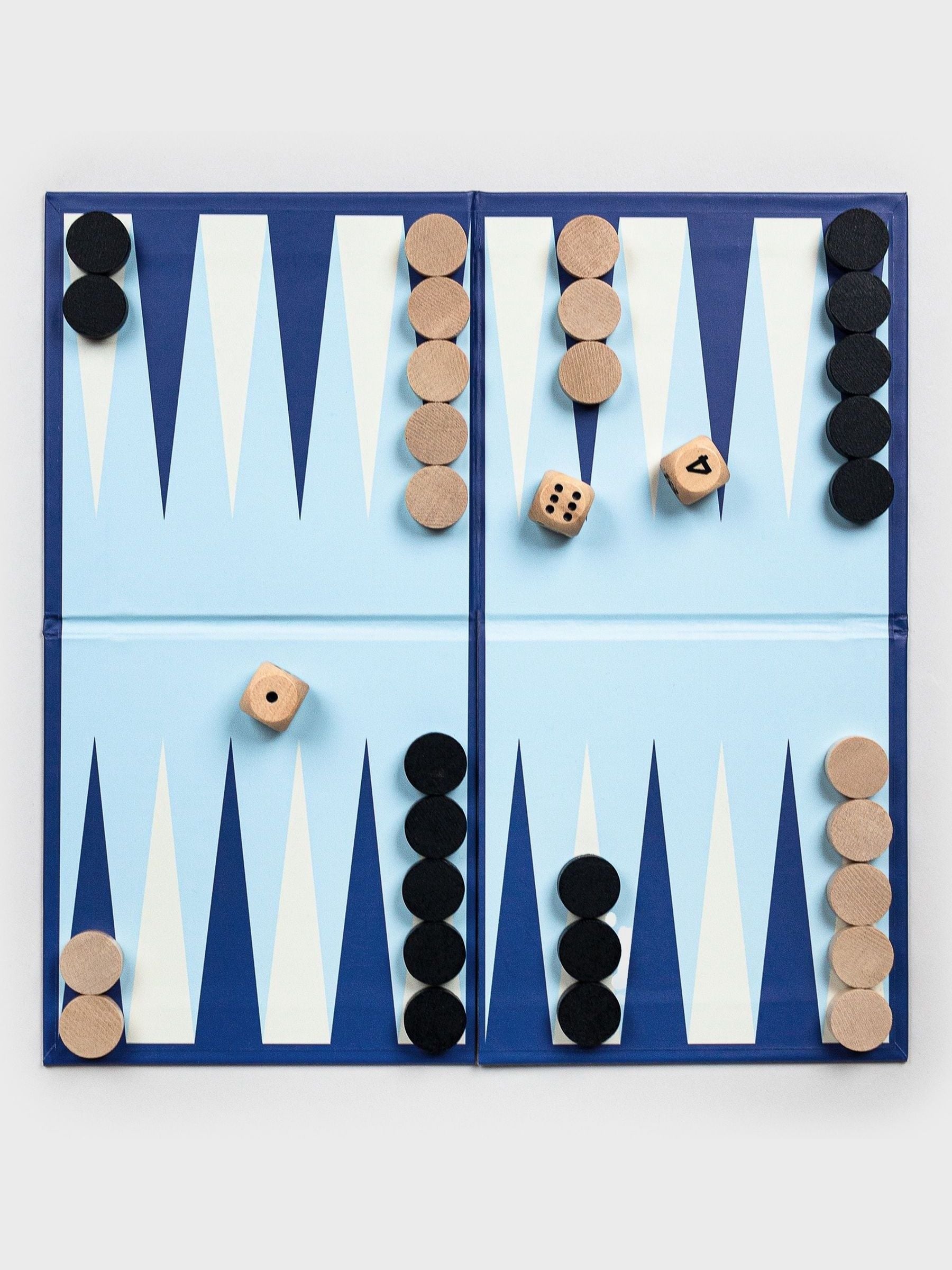 Suck UK blue backgammon book board game, imported from the UK