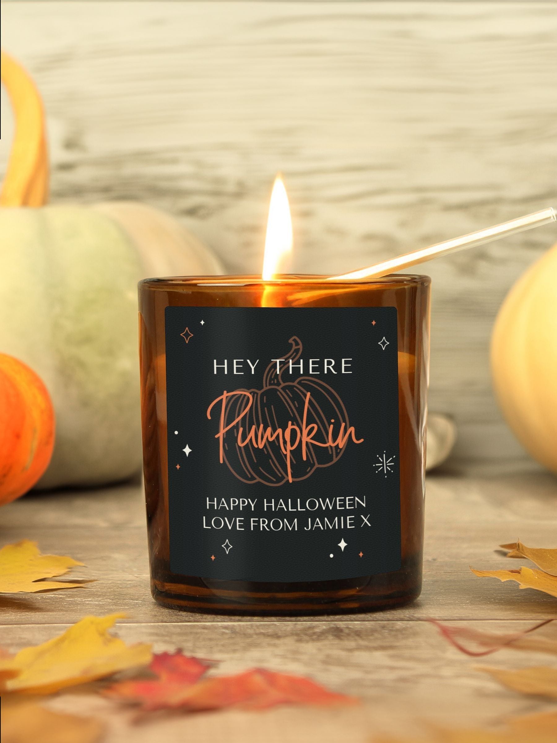 Personalised Pumpkin Candle Jar by PMC