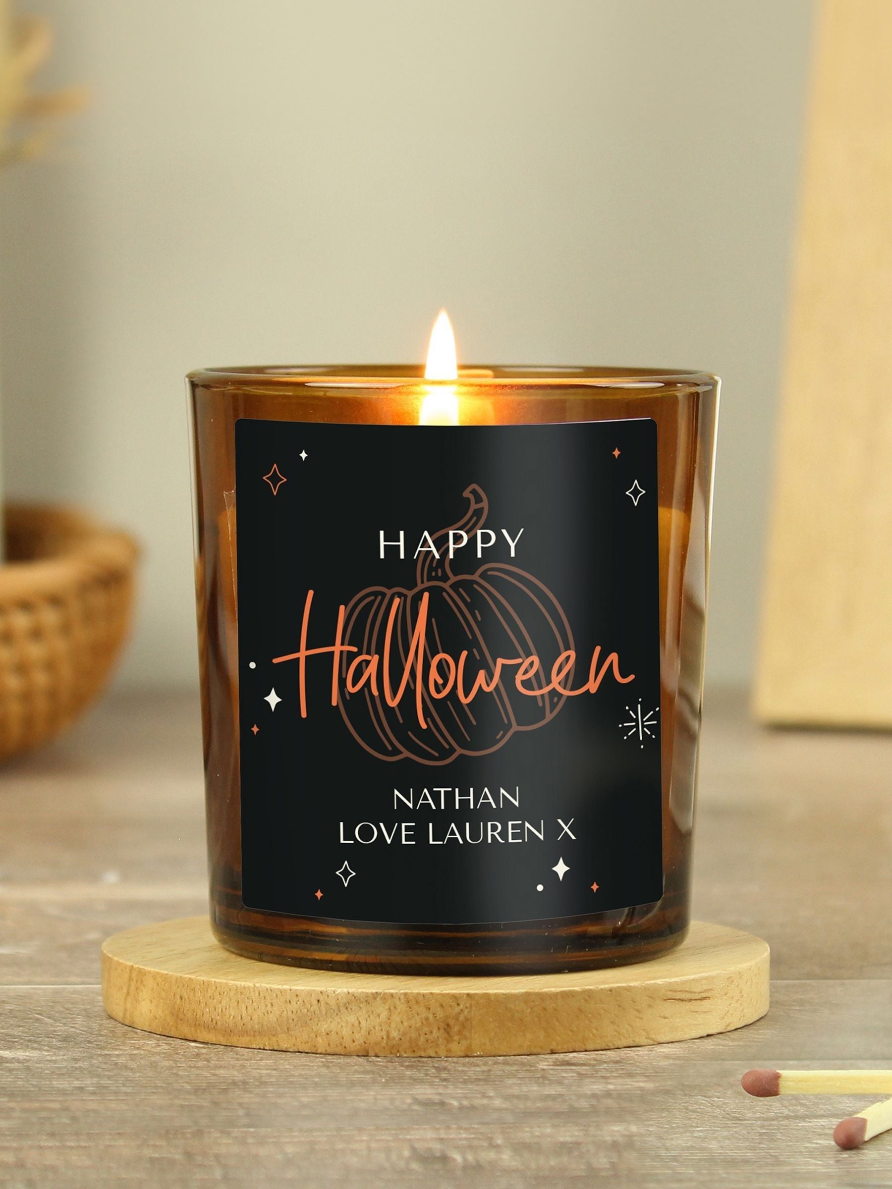 Personalised Pumpkin Candle Jar by PMC
