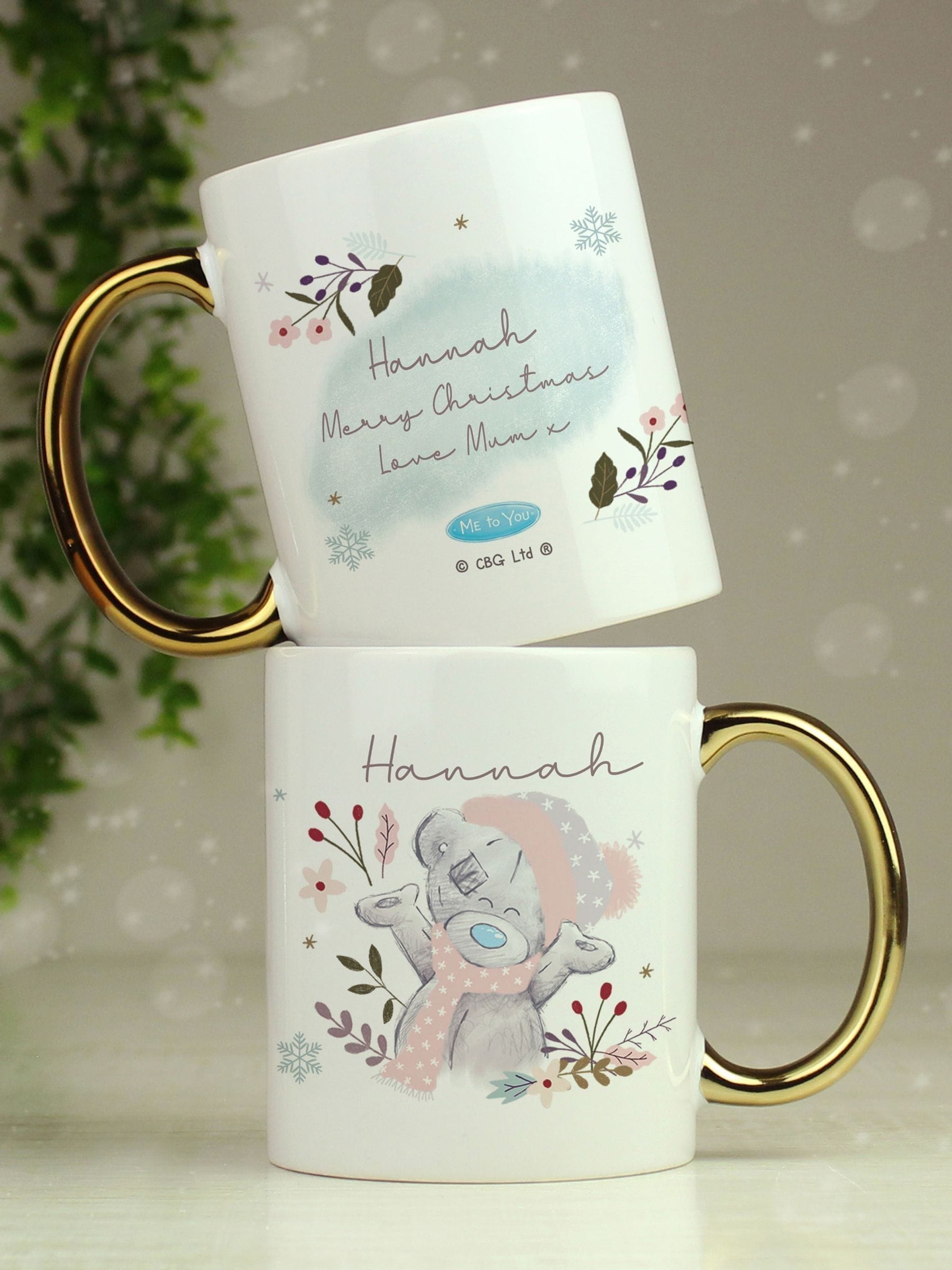 Personalised Me To You Gold Handled Christmas Mug by PMC