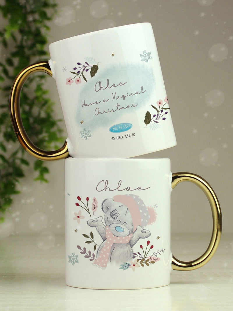 Personalised Me To You Gold Handled Christmas Mug by PMC