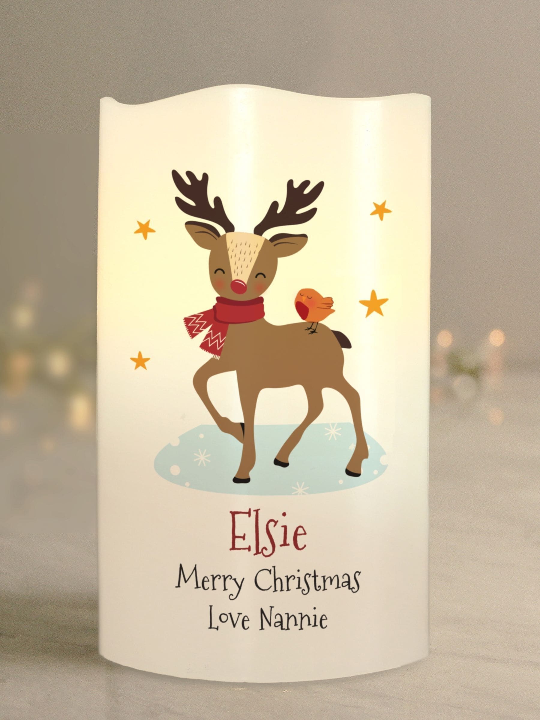 Personalised LED Christmas Candle by PMC