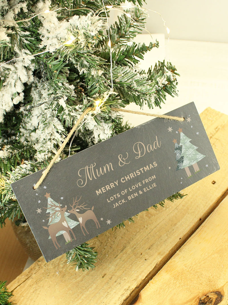 Personalised Slate Hanging Christmas Decoration by PMC