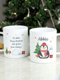Personalised Christmas Penguin Plastic Mug by PMC