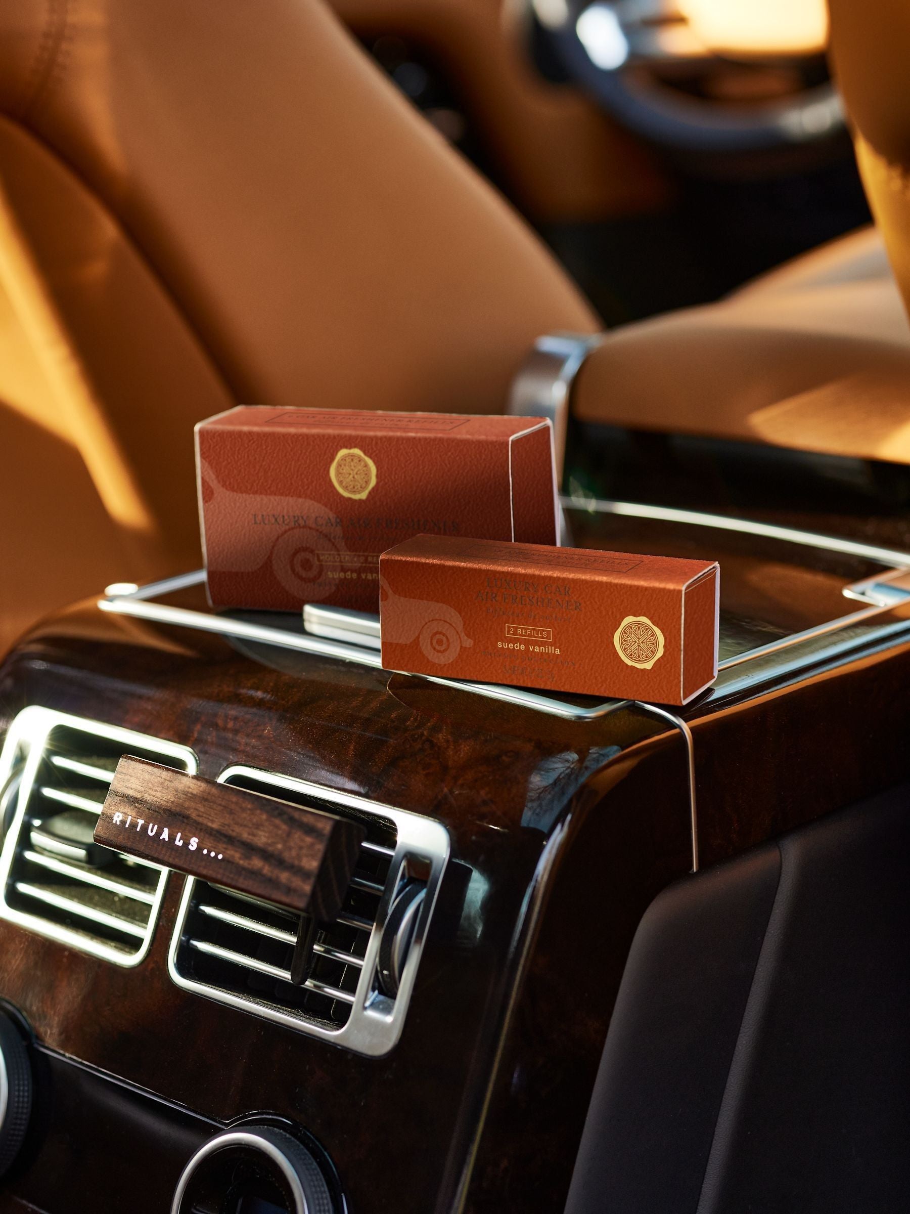 Rituals Suede Vanilla car air freshener refill 2x3g, imported from the UK