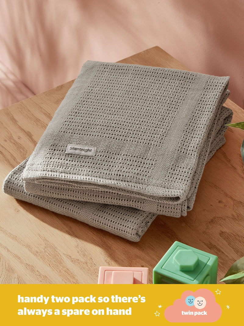 Silentnight baby blanket cellular 2 pack 75x95cm, UK version