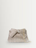 Loeffler Randall silver plated Rayne frame clutch with bow - British product