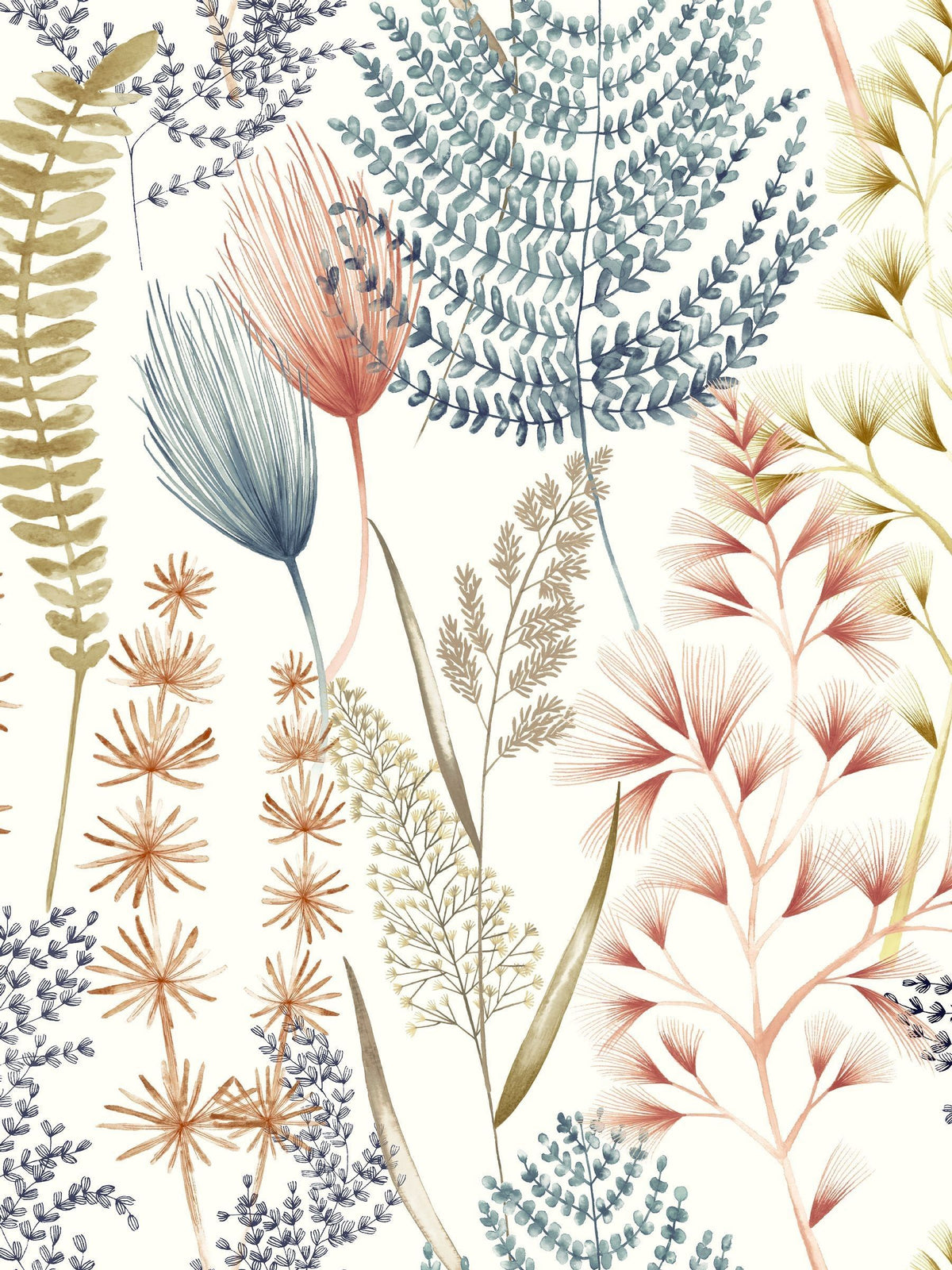 Ohpopsi Earth Summer Ferns wallpaper sample A4, imported from the UK