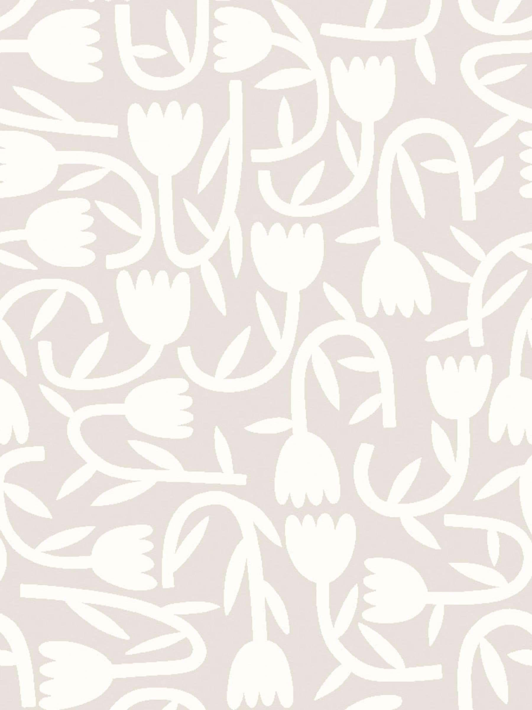 Ohpopsi Midnight Tiny Tulip Wallpaper Sample A4