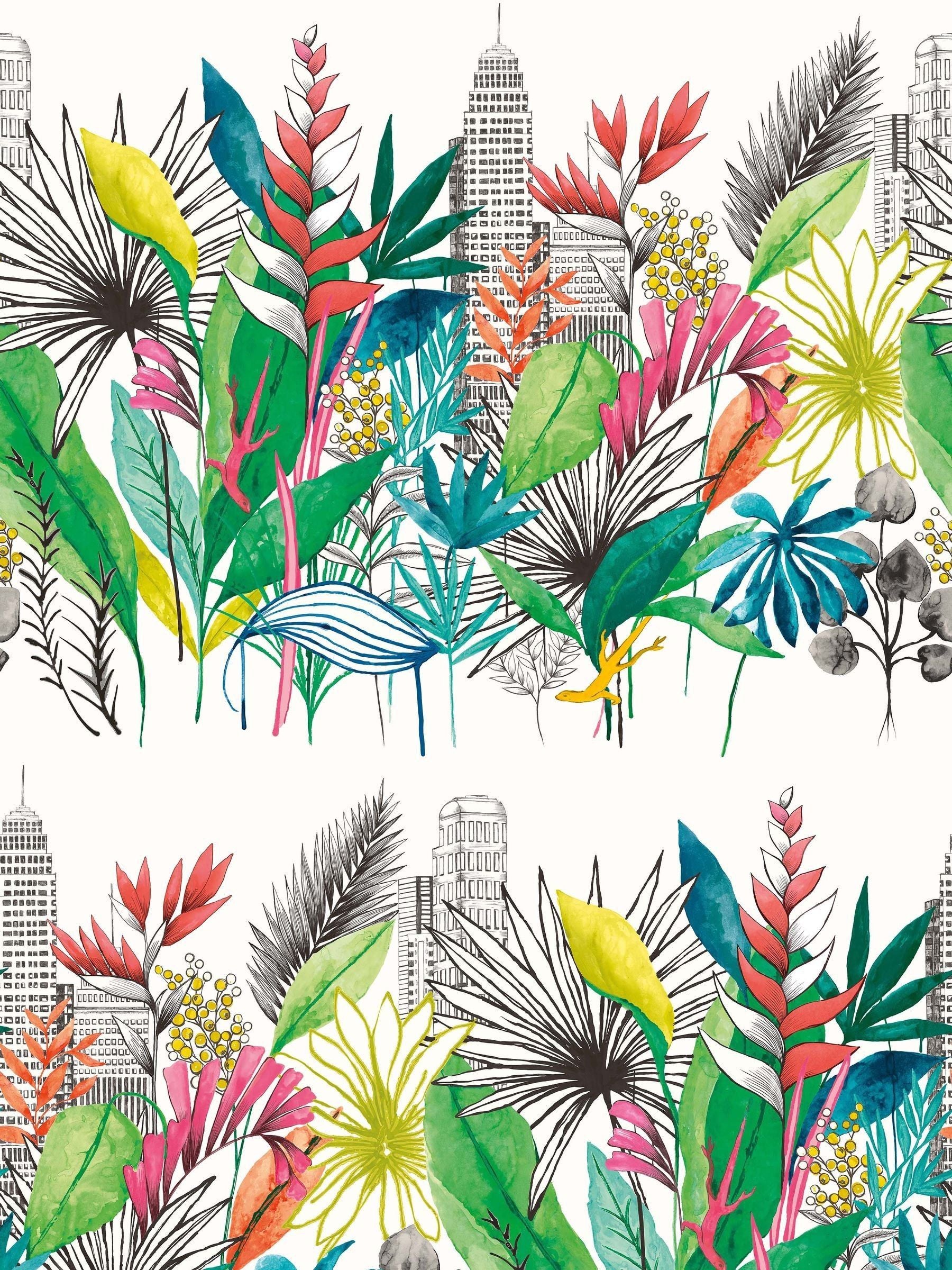 Ohpopsi Urban Tropic wallpaper sample A4, imported from the UK