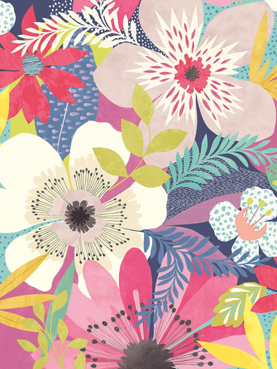 Next Ohpopsi Raspberry Floral Riot Wallpaper Sample A4- Buy online at McGrocer
