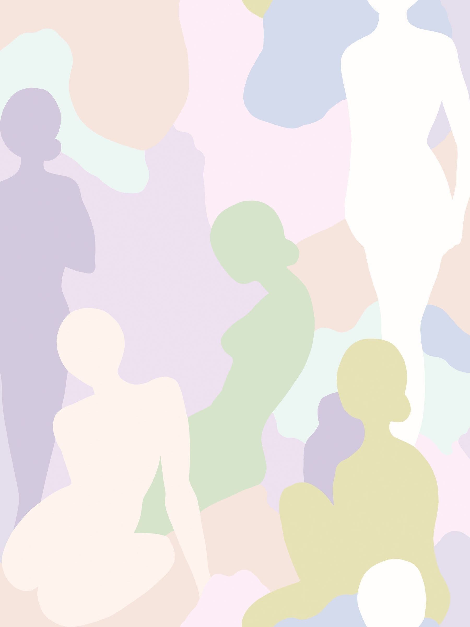 Ohpopsi Parma Violet Silhouette wallpaper sample A4, UK version