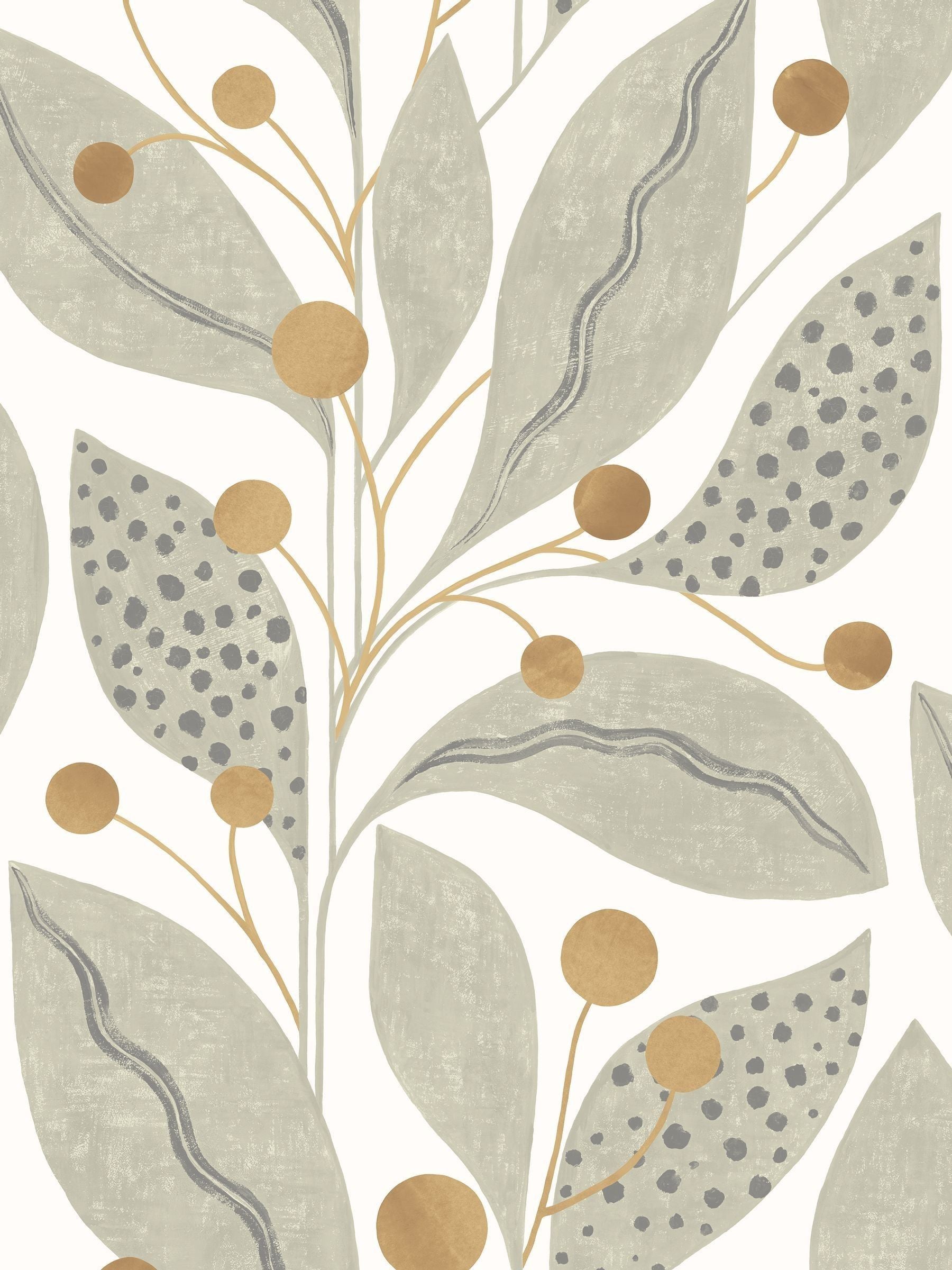 Ohpopsi Bone and Tan Berry Dot wallpaper sample A4, UK version