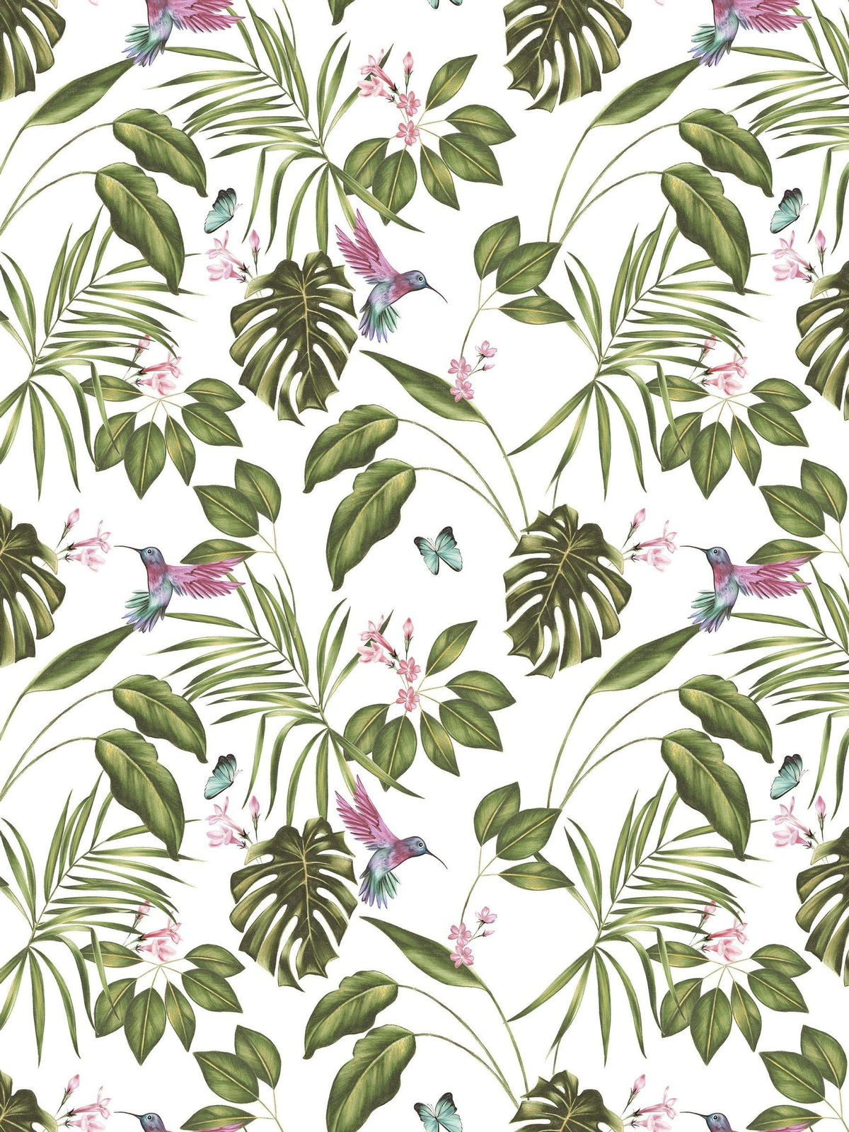 Ohpopsi Wilderness White Hummingbird A4 wallpaper sample, imported from the UK
