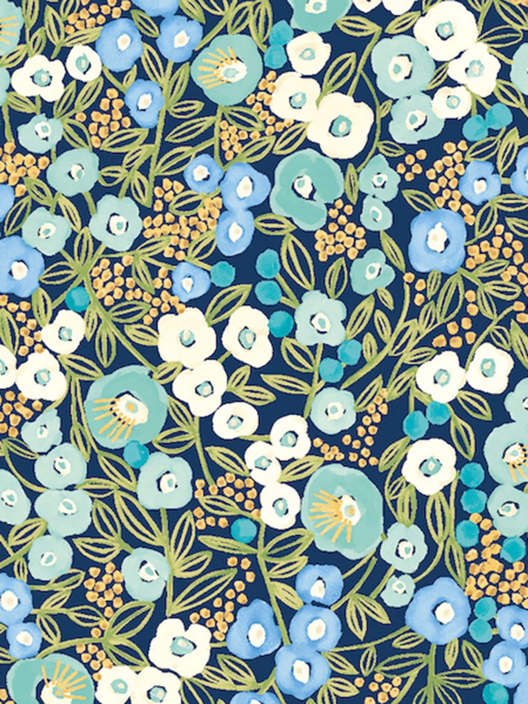 Ohpopsi Cerulean Flora Ditsy wallpaper sample A4 - British product