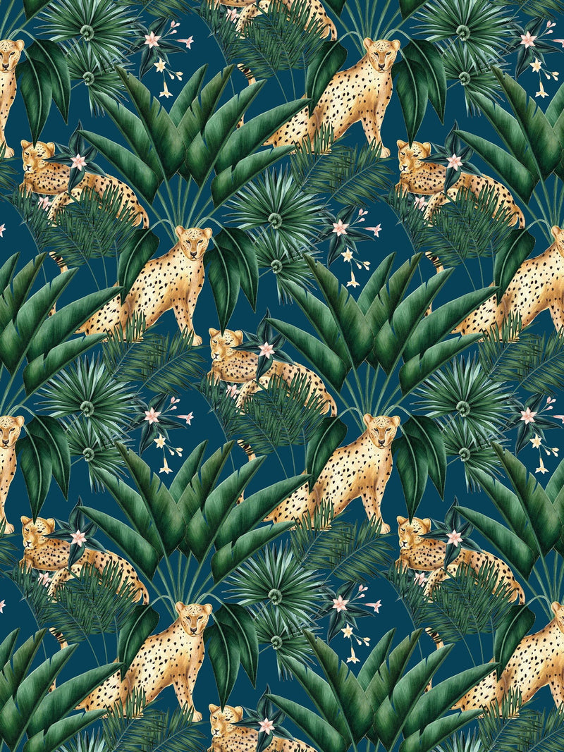 Ohpopsi Duck Egg Jungle Cheetah Ink wallpaper sample A4 - British product