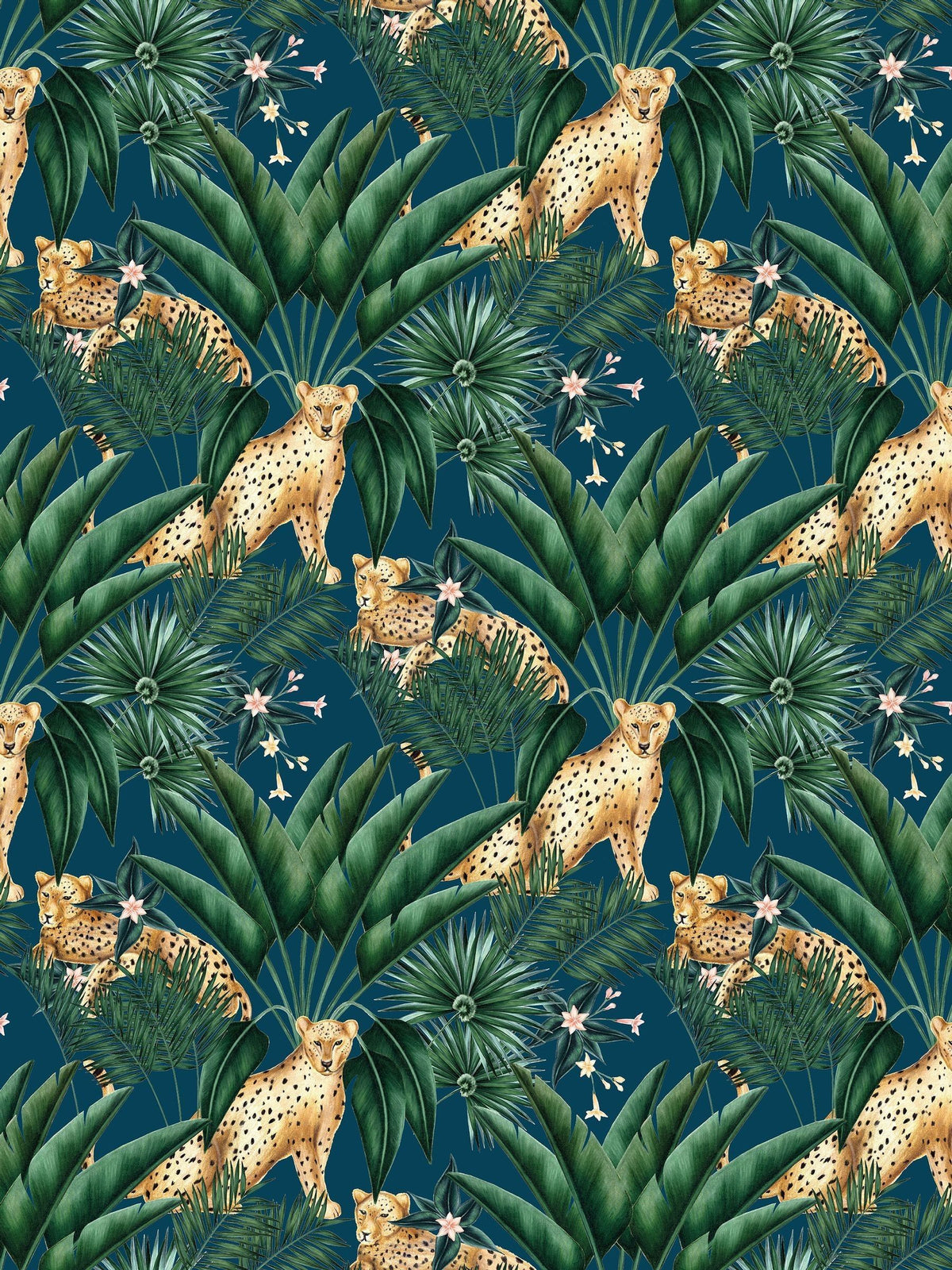 Ohpopsi Duck Egg Jungle Cheetah Ink wallpaper sample A4 - British product