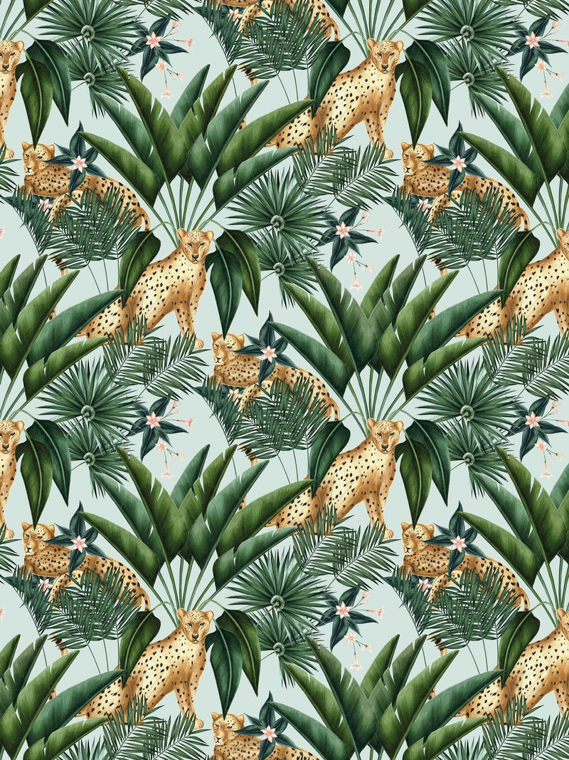 Ohpopsi Duck Egg Jungle Cheetah Ink wallpaper sample A4 - British product