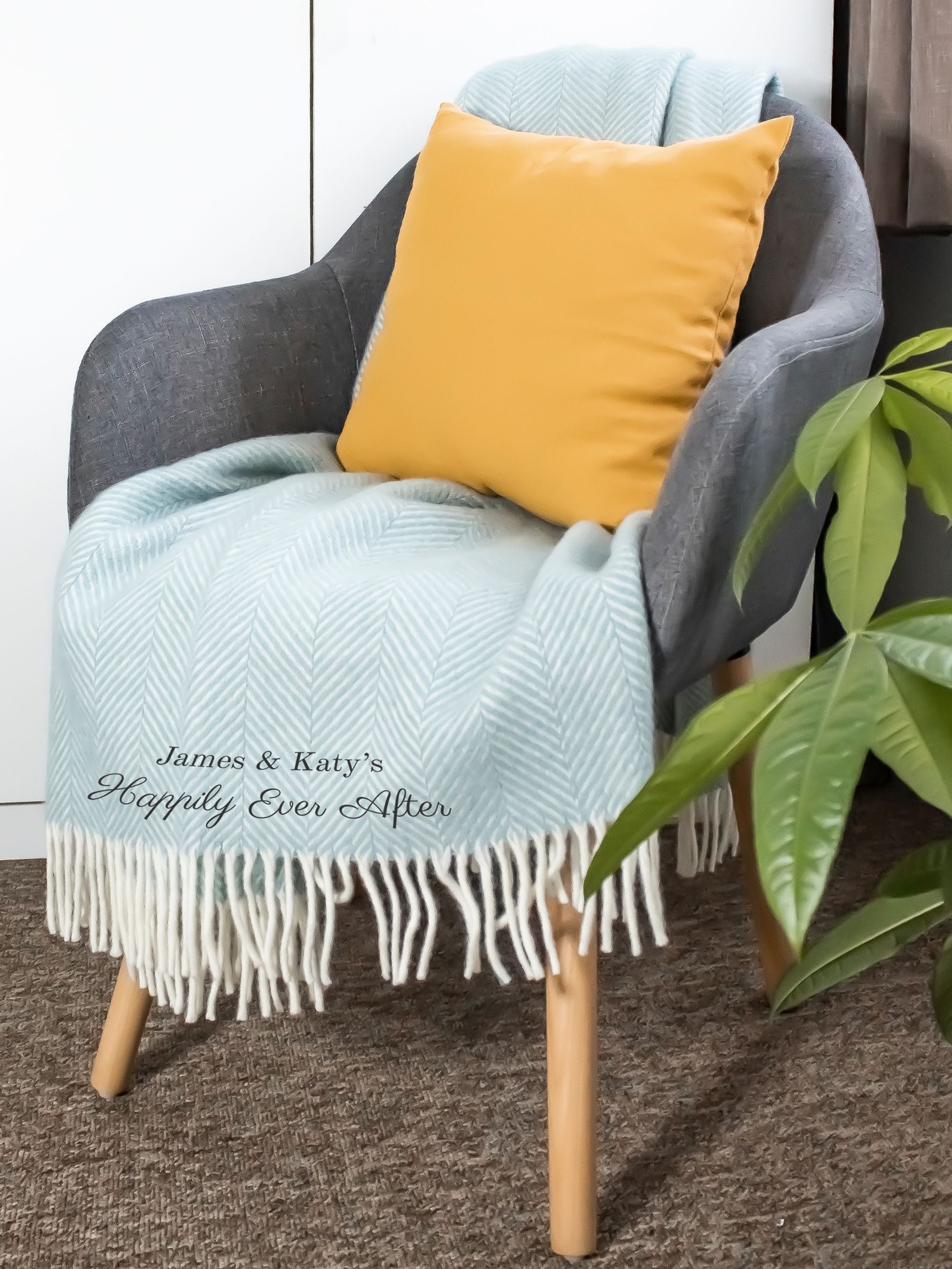Jonnys Sister personalised wool throw, soft pure wool - British product