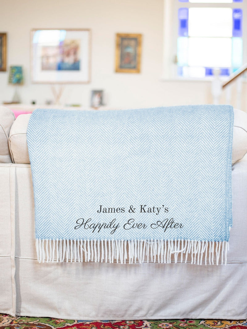 Jonnys Sister personalised wool throw, soft pure wool - British product