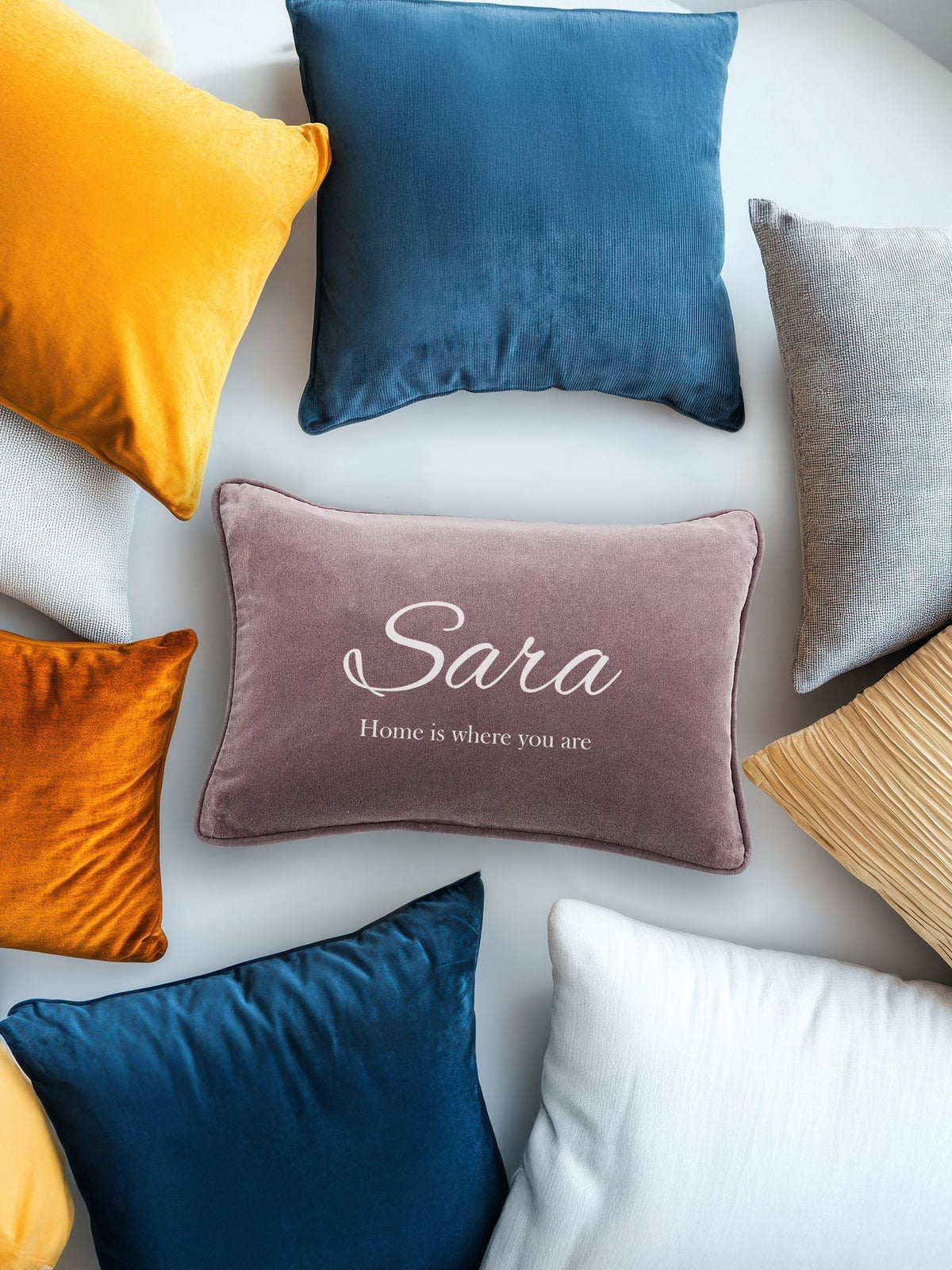 Jonny's Sister personalised velvet cushion 30x45cm, UK version
