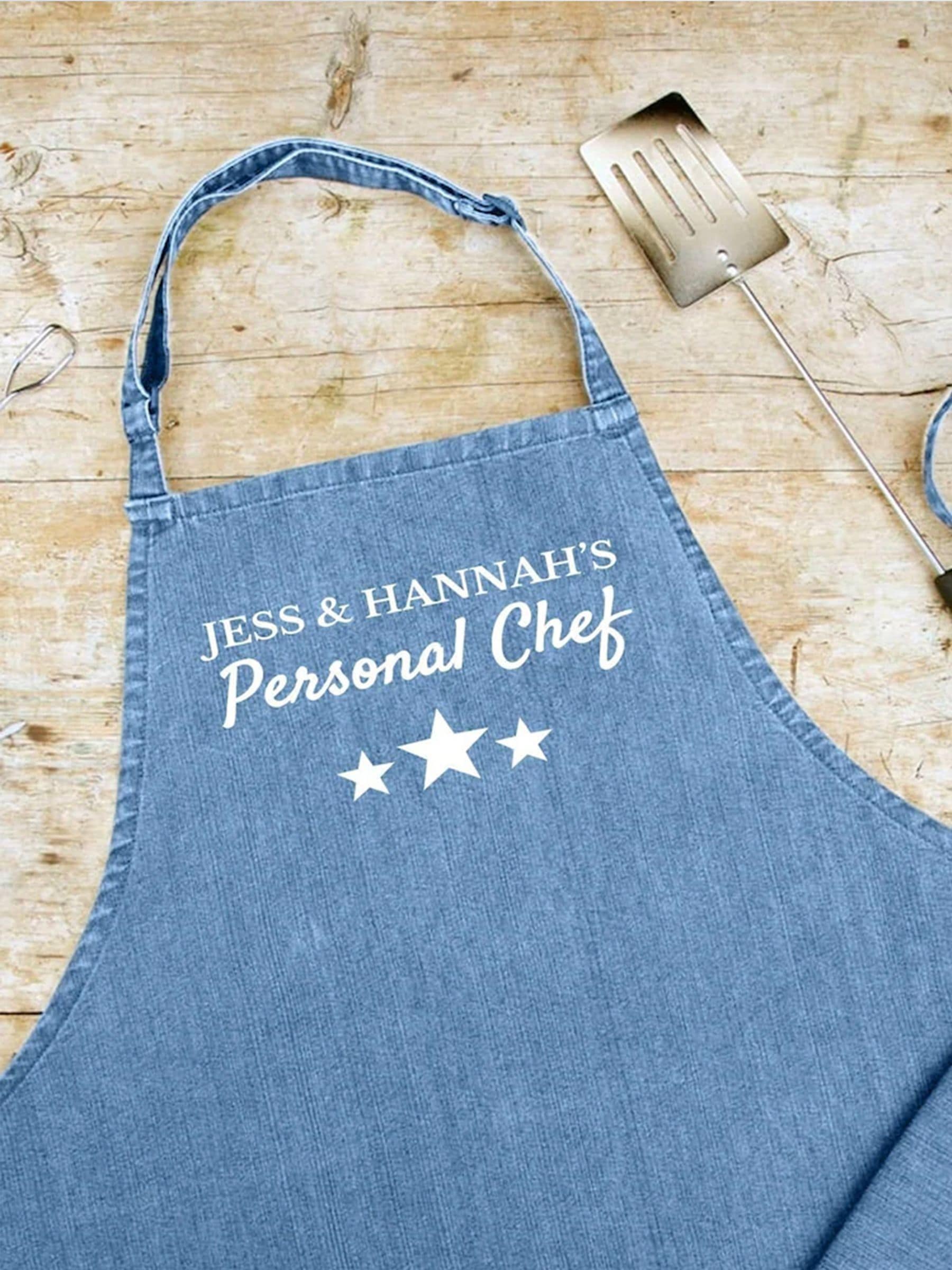 Jonnys Sister personalised denim chef apron One Size, imported from the UK