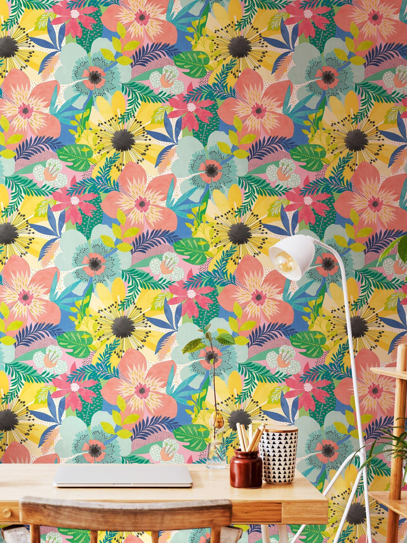 Ohpopsi wallpaper Indigo Floral Riot 10m - British product