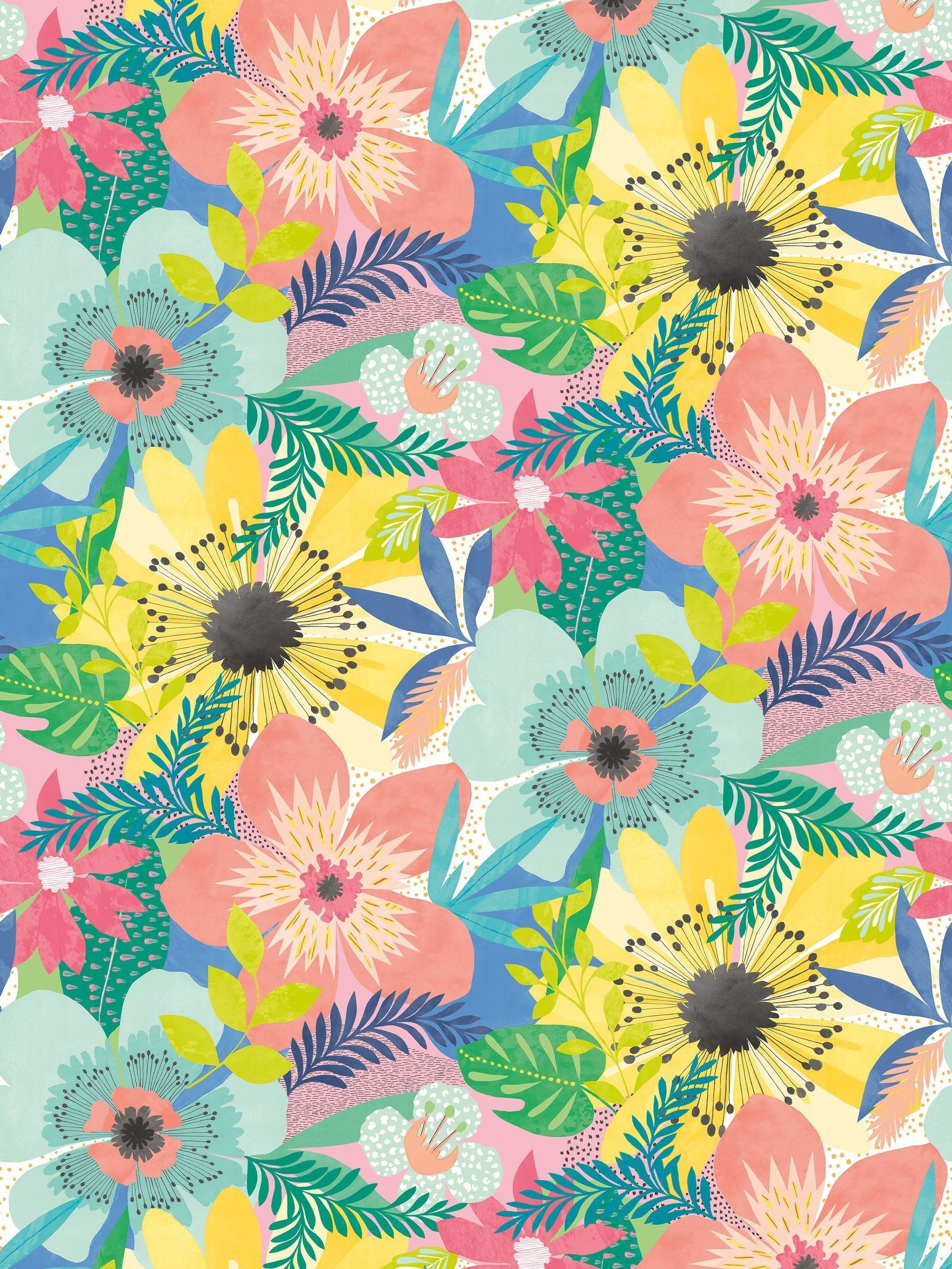 Ohpopsi wallpaper Indigo Floral Riot 10m - British product
