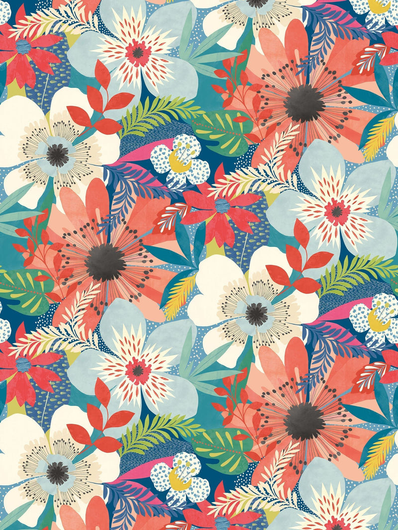 Ohpopsi wallpaper Indigo Floral Riot 10m - British product