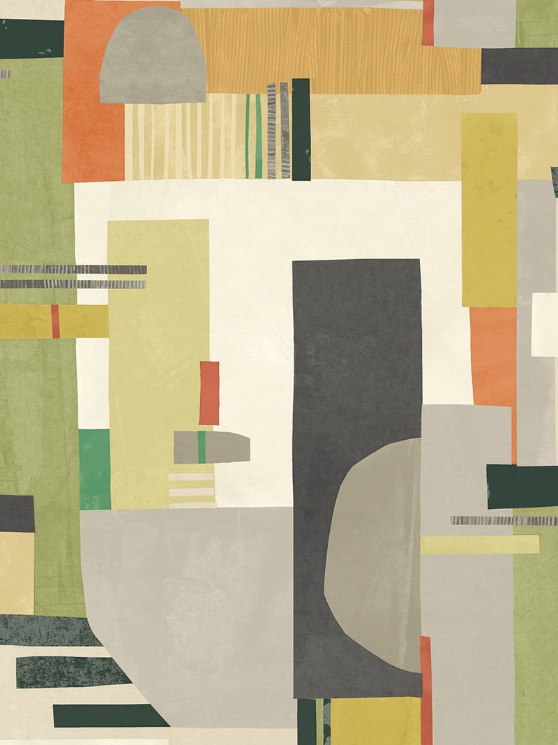 Ohpopsi Sage and Amber Blocs wallpaper 10m, imported from the UK