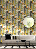 Ohpopsi Sage and Amber Blocs wallpaper 10m, imported from the UK