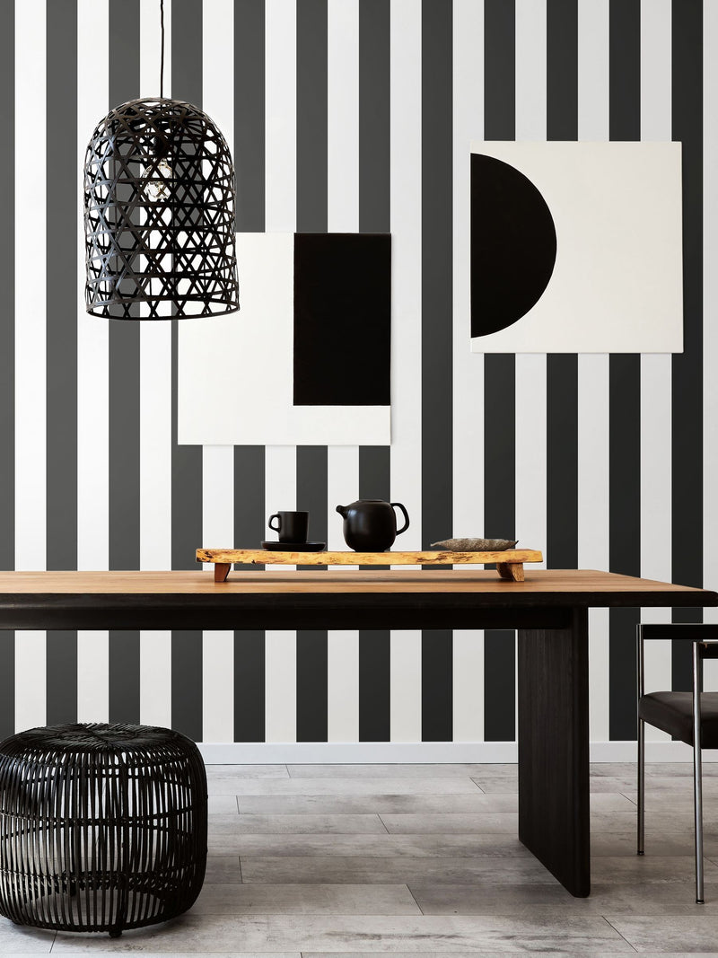 Ohpopsi wallpaper Midnight Bloc Stripe 10m (British brand)