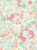 Ohpopsi Teal Flora wallpaper 10m, UK version