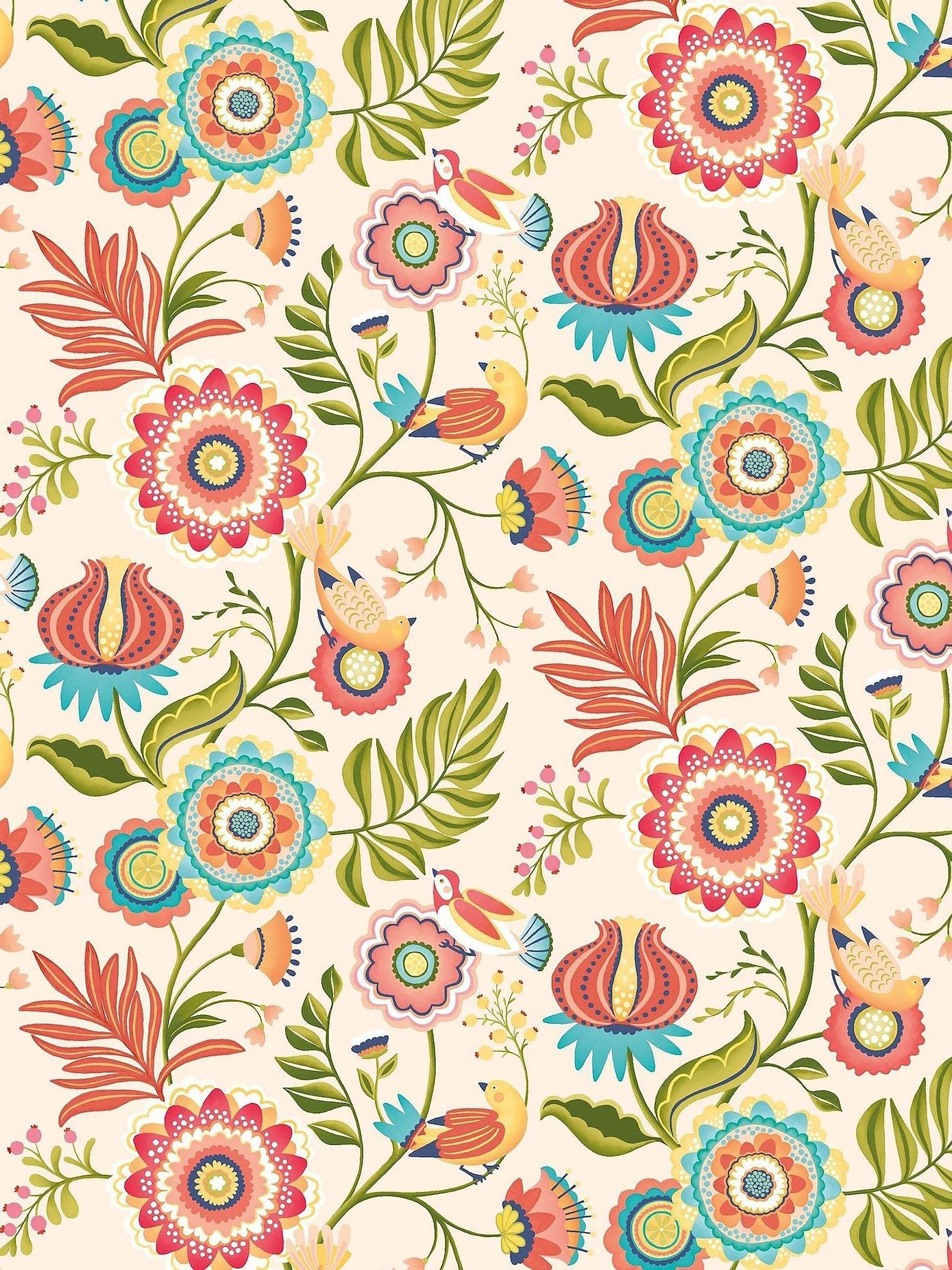 Ohpopsi wallpaper Coral and Linen Ichika Trail 10m - British product