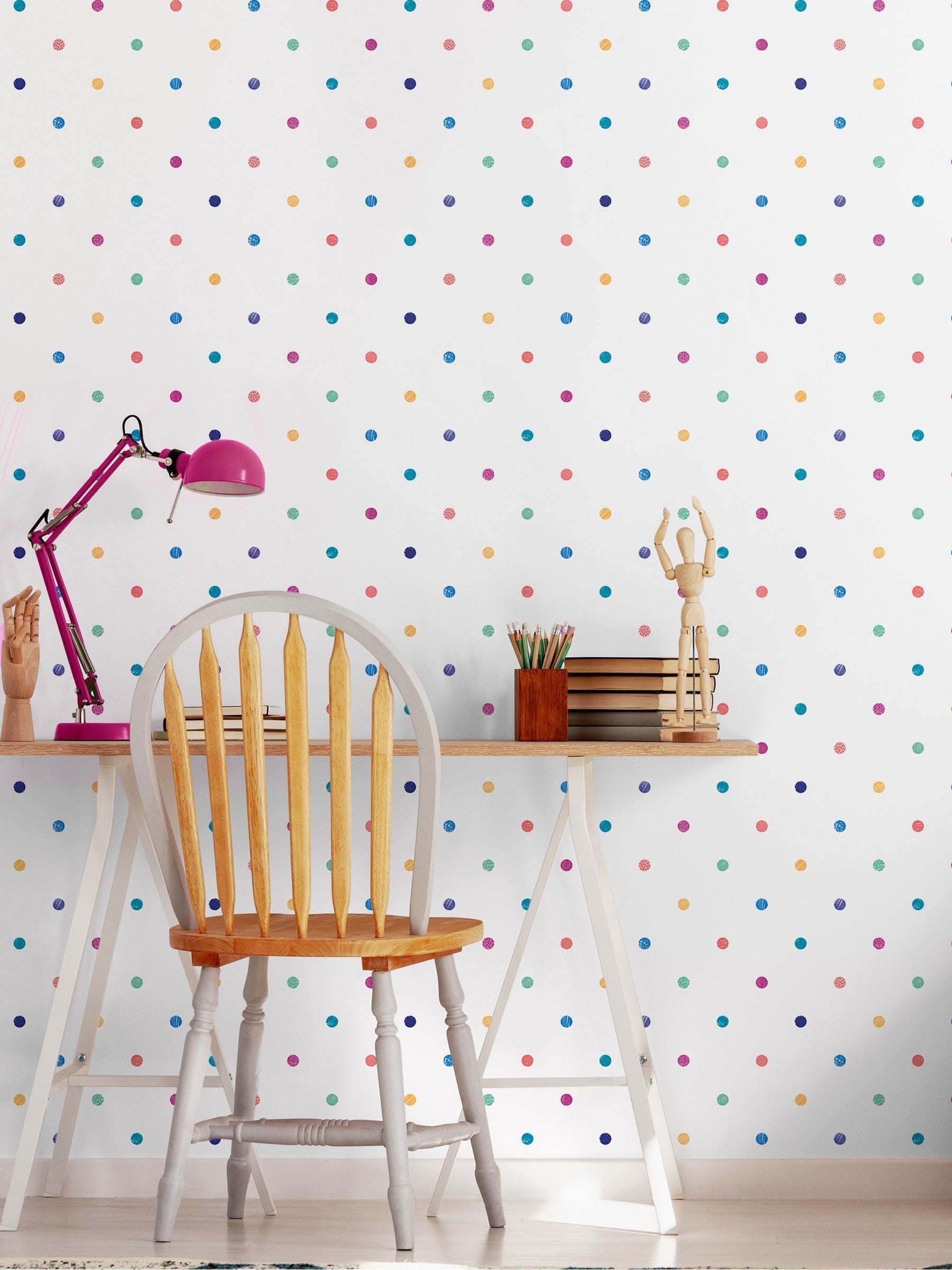Ohpopsi Ink and Cornflower Doodle Spot 10M Wallpaper