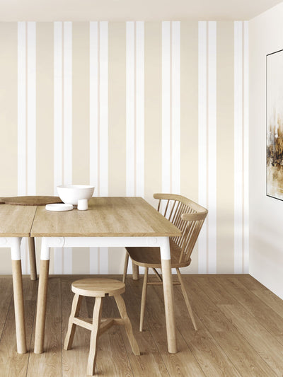Next Ohpopsi Oatmeal Wide Multi Stripe Wallpaper (10m x 50cm)- Buy online at McGrocer