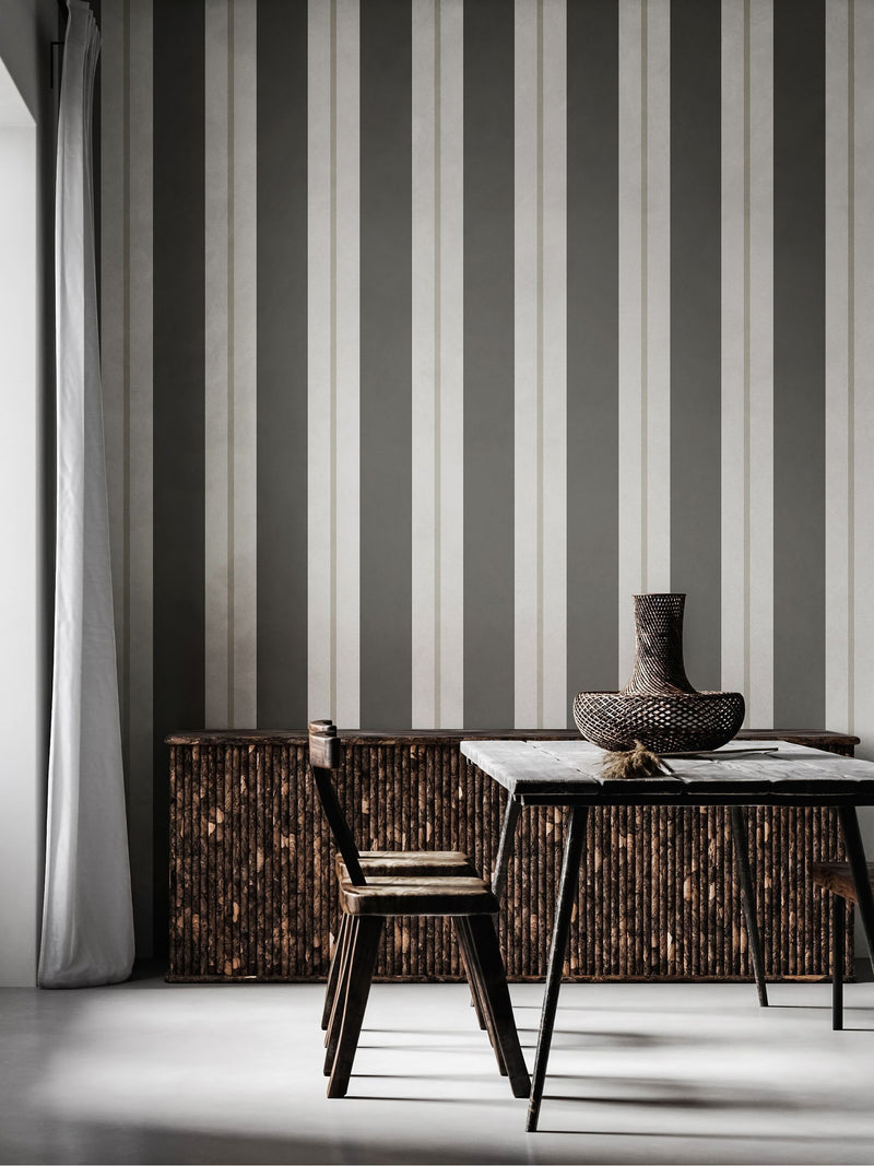 Ohpopsi Oatmeal Wide Multi Stripe Wallpaper (10m x 50cm)