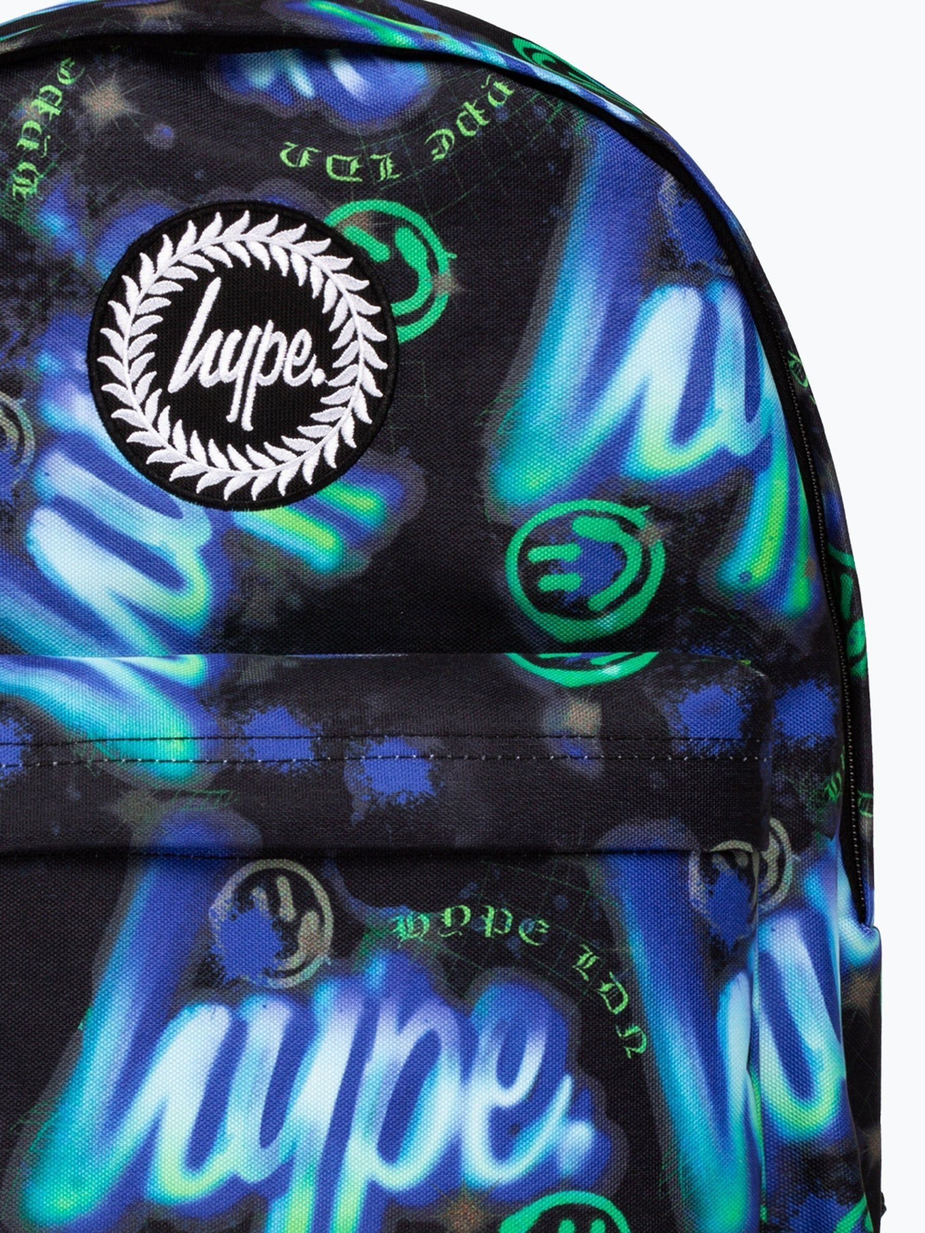 Hype Blue Electric Smile Iconic Backpack, imported from the UK
