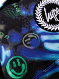 Hype Blue Electric Smile Iconic Backpack, imported from the UK